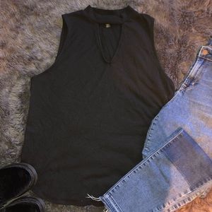 Rock & Republic Choker Top with V cutout